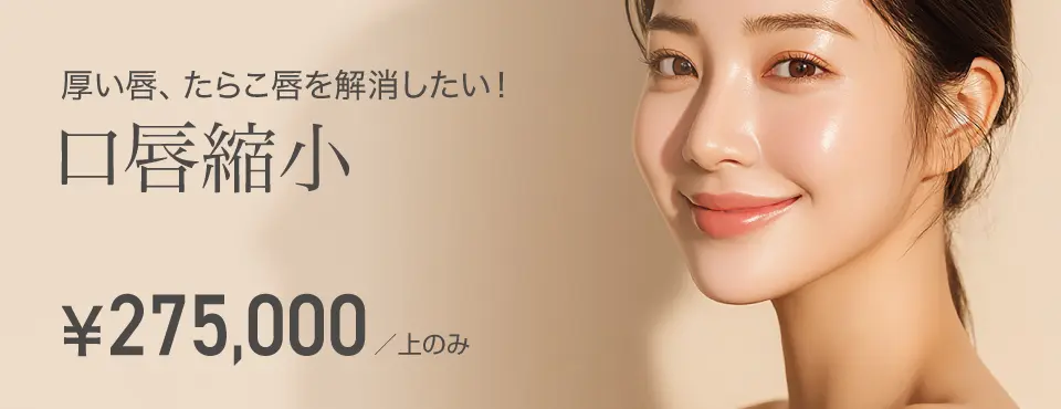 厚い唇、たらこ唇を解消したい!口唇縮小 275,000円(上のみ)